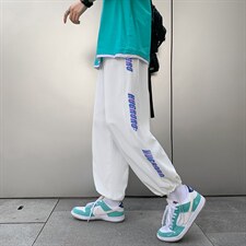 休闲裤男夏季薄款宽松韩版潮流束脚痞帅抽绳运动九分裤K1249-P28，男装休闲裤，星座512-4