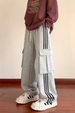 K121/P55春装新现货高品质华棉工装立体袋休闲裤男卫裤大码运动裤，男装休闲裤，电商基地A050