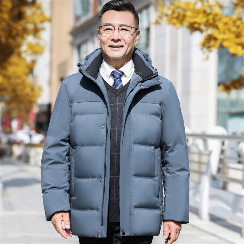 冬装新款男士短款连帽加厚保暖羽绒服爸爸装爷爷中老年外套男P150,男装羽绒服,星座1210A
