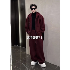 抖音加绒加厚满天星连帽卫衣阔腿裤套装上衣P123裤子P88网图，男装休闲套装，电商B267