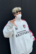 美式卫衣外套男女初秋冬新宽松潮牌翻领开衫男夹克JK8055-P50，男装夹克，星座302B-2