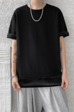 8XL-M冬季短袖男加绒加厚T恤内搭打底衫半袖打底上衣DX327P35控48，男装T恤，电商D206-1