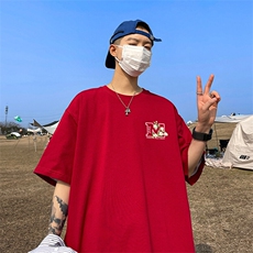 可设48小时发货支持抖音得物来样二开230克重磅美式短袖t恤MT341，男装T恤，电商A486