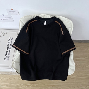 新款短袖t恤男夏季韩版半袖上衣港风宽松休闲潮牌体恤衫T0596-P38图片
