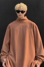 2024冬季新款港风外景大码双面德绒T恤M-5XHT24936-特P30，男装T恤，电商A022