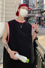 港风玮电商A088-BX5001-TP20100夏季新款宽松无袖T恤控35，男装T恤，电商A088