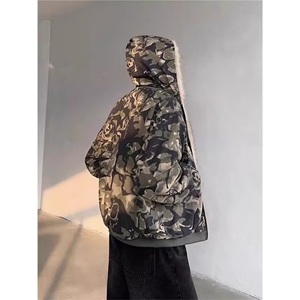极地虎纹迷彩毛毛领座山雕新雪丽加厚棉服n2b外套夹克图片