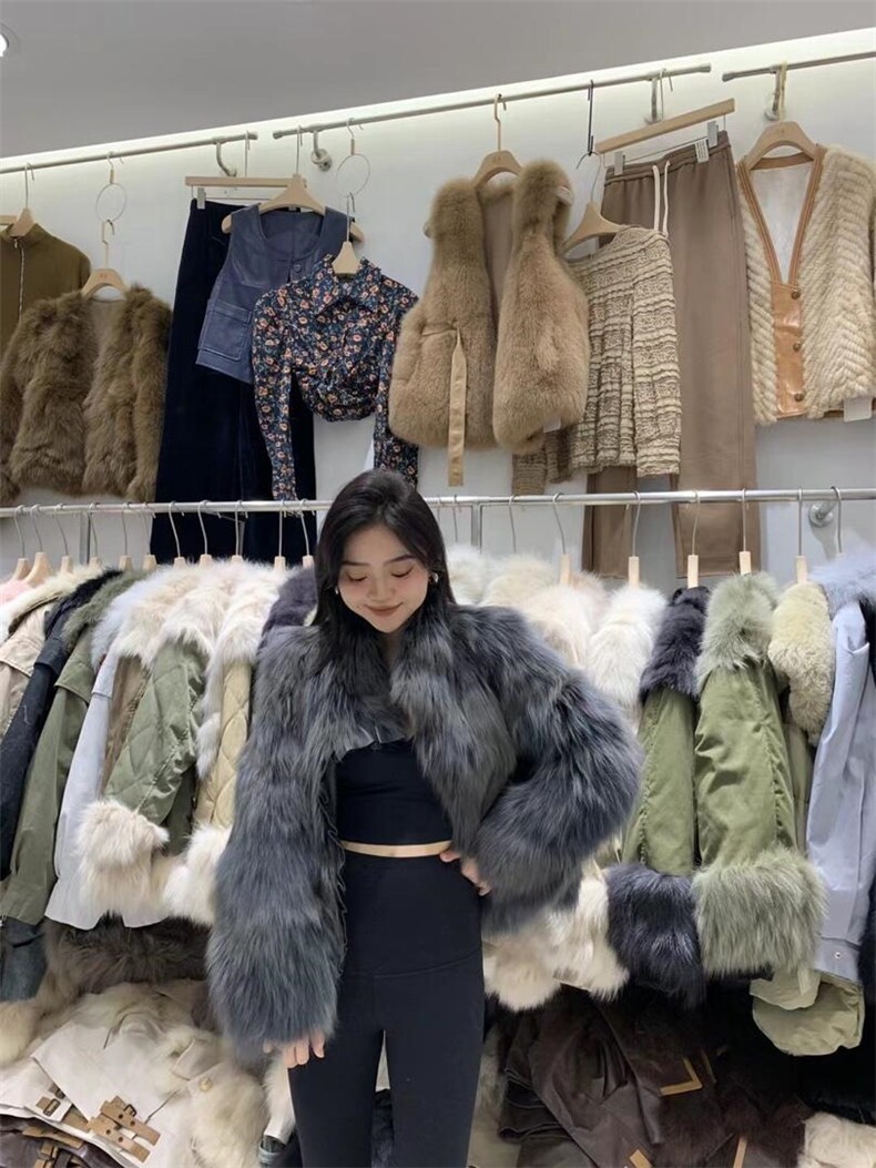 冬季新款狐狸坎毛皮草外套，女装皮草，邱小姐