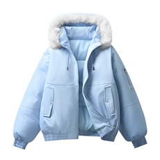 2025冬季新款大毛领保暖防风棉衣面包服外套男女同款XY2525-P95，男装棉衣，星座717