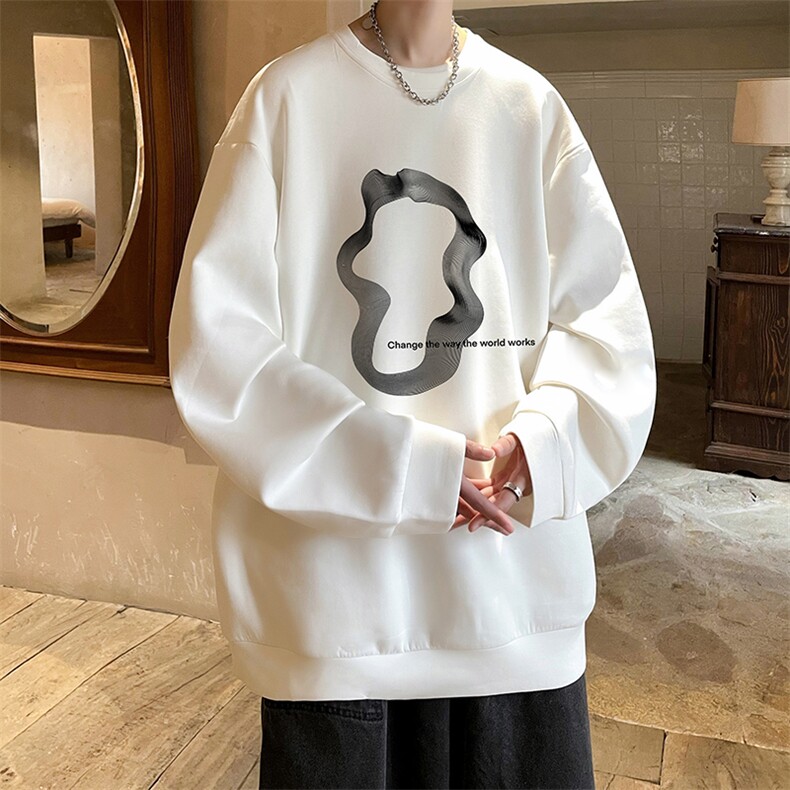 控38简约帅气百搭长袖t恤男大码卫衣T4390-P25加绒款-P35，男装卫衣，电商A040