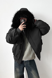 [现货座山雕羽绒服]连帽毛领加厚保暖休闲外套5D1200TP220368图片