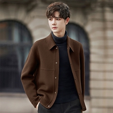 2025冬季休闲短款双面毛呢男士新款夹克潮流外套58001P255控448，男装夹克，电商A355（原A415）