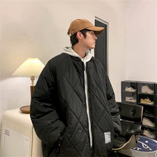 2023冬季韩系宽松潮流百搭棉外套棉服时尚纯色菱格M111P82，男装棉衣，星座1116-2
