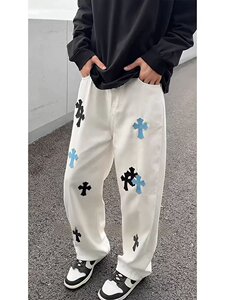 港风潮男季新款牛仔裤嘻哈潮高街潮流痞帅长裤513ACK2515P45图片
