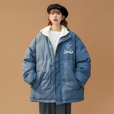 ！2023冬季中性风立领棉衣笑脸潮流百搭棉服外套MY108特P78，男装棉衣，电商B220