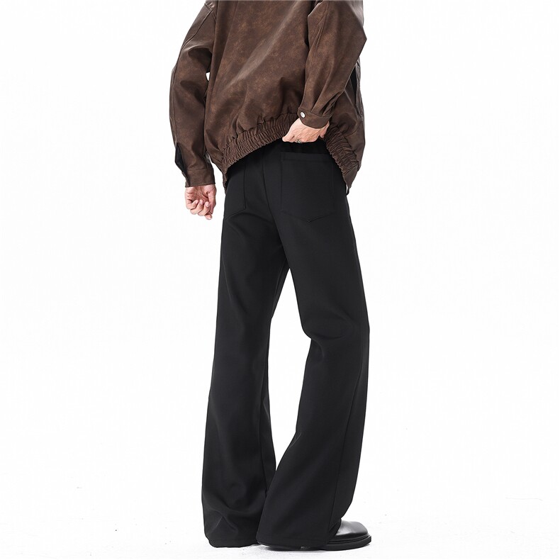 cleanfit黑色微喇弯刀西裤美式高街裤子男直筒休闲西装裤KZ058P50，男装西服套装，电商B312