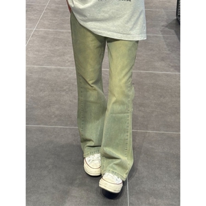 【有货】黄泥色517弯刀牛仔裤男修身直筒vibe微喇裤9062LL-特P45图片