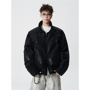 B370-MY259-特P105控178 100聚酯纤维立领棉衣外套男棉服面包服图片