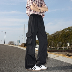 8XL-M工装裤男冰丝垂感降落伞速干休闲阔腿美式运动裤夏K9134P48，男装休闲裤，电商D206-1