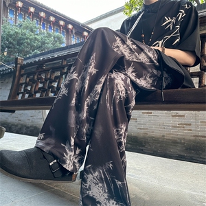2024 春夏衔接 外景大码水墨画风冰丝裤M-5X HK24153-特P30图片