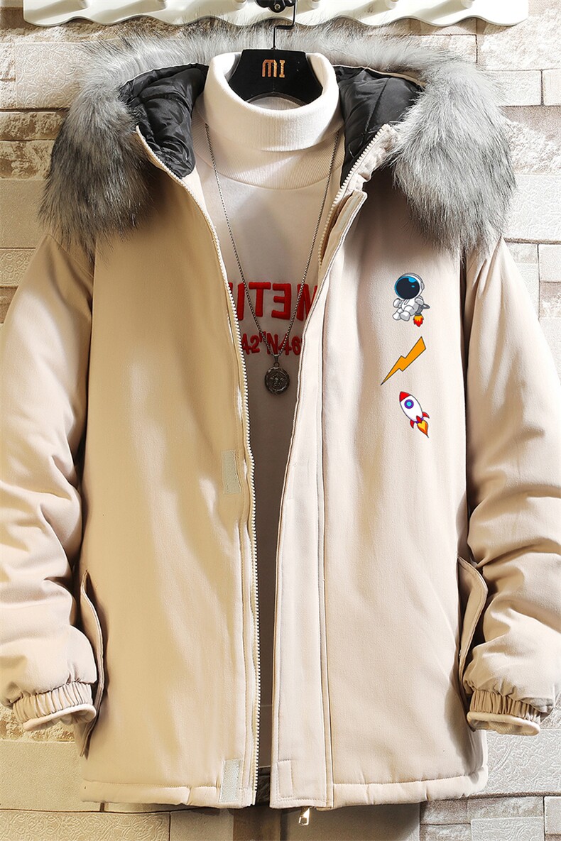 MM48165-P130冬季大毛领棉衣男士大码加厚棉袄男棉服砖墙,男装棉衣,电商A040A