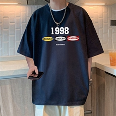 T803短袖t恤男夏季新款高街休闲纯棉体恤oversize大码宽松上衣服，男装T恤，星座304A-1