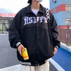 美式高街外套男春秋宽松情侣衣服潮牌ins棒球服夹克JK08516-P60，男装夹克，星座308B-1