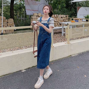 牛仔背带裙套装女2023年夏季新款设计小众小个子连衣裙两件套女图片