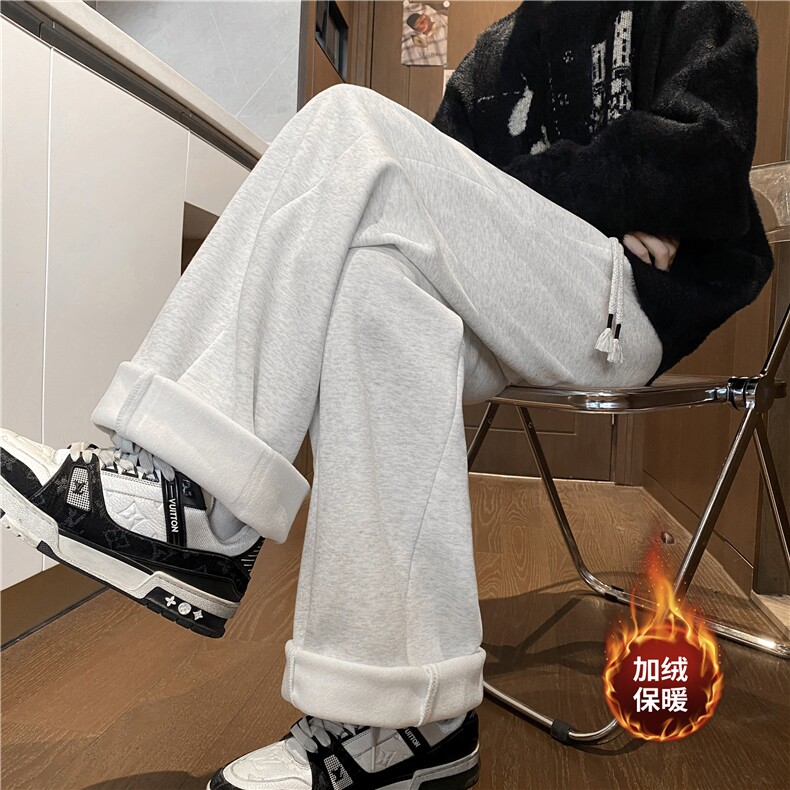 2025冬季美式休闲百搭设计宽松加绒卫裤B315-K25885JR-特p42控79,男装休闲裤,电商B315