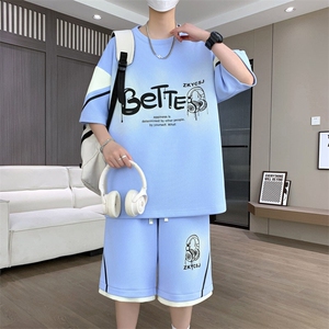 夏季冰感运动短袖T恤套装宽松潮流百搭时尚两件套 A436-1170-P55图片
