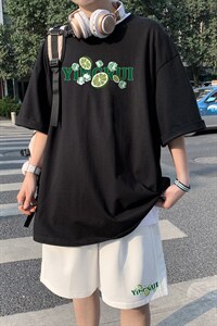 2025夏季港风纯棉运动短袖短裤套装男 A161-2-TZ102-P55图片