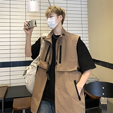 机能风多口袋马甲工装无袖背心马甲男宽松外套男女MJ02024-P50，男装背心/马甲，星座308B-1