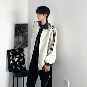 抖音得物高品质 美式高街重磅结构设计拼接织带立领卫衣外套 CM42图片