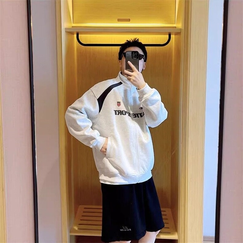 W9100-P55网图现货春季新款美式潮牌嘻哈撞色拼接棒球服卫衣,男装卫衣,星座1608-2