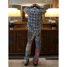 【有货】数码印花牛仔裤男款美式高街直筒裤子N0097CC-特P72，男装牛仔裤，星座1007（原301D）