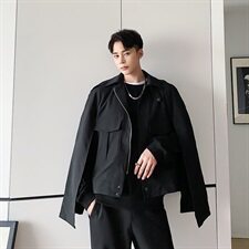 山本暗黑风短款斗篷小夹克男个性百搭披风小外套A452--658，男装夹克，电商A452