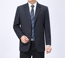 中老年上衣单排扣春季2023年长袖翻领口袋时尚西服AJY37，男装西服，钱塘6003（原4033）