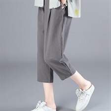 2024夏季新款简约时尚舒适休闲七分裤，女装休闲裤，独衣靓
