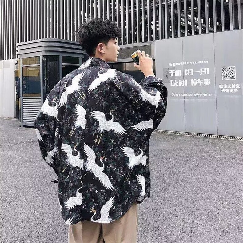 1506/Q3210/P31新款衬衫男秋装宽松小众男生潮流百搭休闲外套,男装衬衫,星座1506