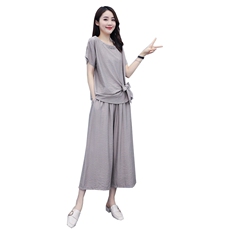 高端时尚套装女夏季2025新款垂感阔腿裤高级感宽松上衣气质两件套，女装套装/套裙，半夏