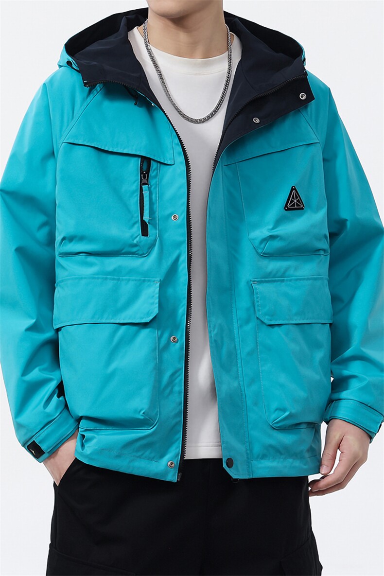 2025新款派克服工装连帽三防外套双面穿休闲夹克F0926-P100控199,男装夹克,电商D215