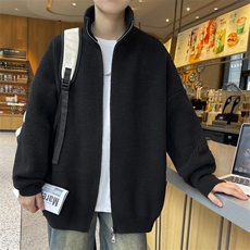 开衫双拉链毛衣男秋冬季潮牌设计感针织外套立领休闲情侣上衣，男装针织衫/毛衣，星座1107-1