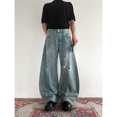 903-AK035-特P58【S-3XL】做旧闪电弯刀牛仔裤-04，男装牛仔裤，星座903