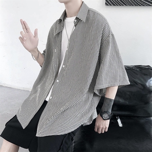 港风经典格子宽松男士衬衫 A071-C03-P35图片