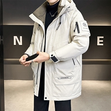 8879P240冬季羽绒服新品男士冲风衣连帽长款，男装风衣，星座414（原B263）