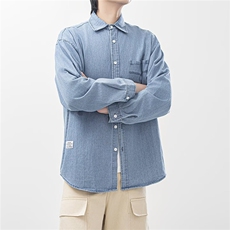 长袖牛仔衬衫男女潮牌宽松休闲情侣简约长袖衬衣，男装衬衫，星座410-6（原星座1304-1）