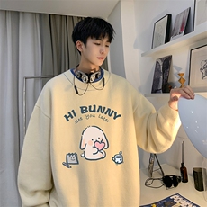 控78假两件毛衣男大码加绒针织衫男毛线衣M80314-P55加绒P70，男装针织衫/毛衣，电商A040