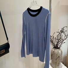 2025年秋季常规款通勤套头单件长袖秋季撞色百搭针织打底衫，女装针织衫/毛衣，沐策羊绒