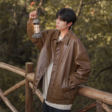D2183-TP130控价178冬季cityboy机车皮夹克保暖加绒宽松帅气皮衣，男装棉衣，电商A102-1