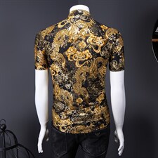 2021花衬衫大码衬衣沙滩涤棉衫弹力短袖9899P40M-7XL码假模图，男装T恤，星座1106